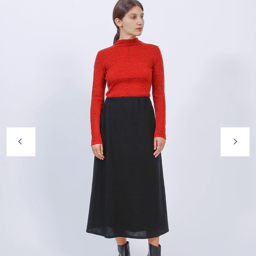 Alpha60 midi length bias-cut skirt
